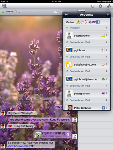 application BeejiveIM IPad