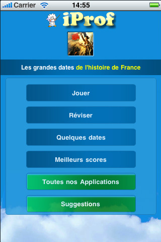 application Histoire de France, les grandes dates avec iProf