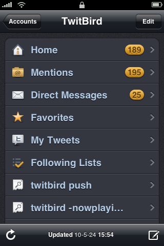 application TwitBird Pro for Twitter 2