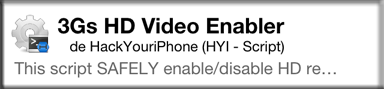 News : 3GS HD Video Enabler sur Cydia disponible et Gratuit
