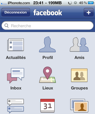 New FaceBook 3.3.1 MAJ sur l’AppStore