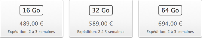 Délais livraison Nouvel iPad