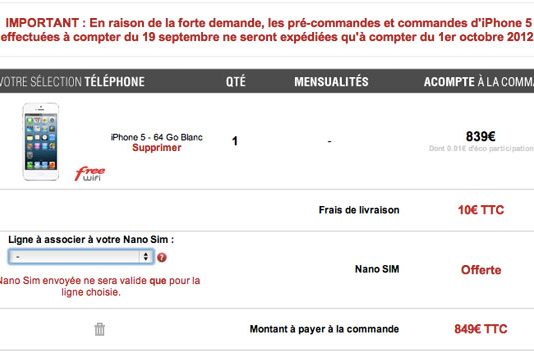 Free Mobile rejete les commandes de l’iPhone 5