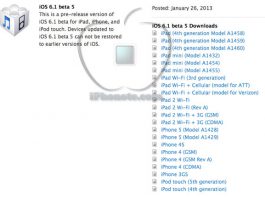 Apple relâche iOS 6.1 bêta 5 pour les développeurs