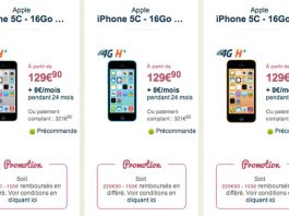 Bouygues propose l’iPhone 5C en précommande à partir de 129€