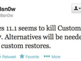 iH8sn0w : iTunes 11.1 ne permet plus l’utilisation de custom firmware pour le Jailbreak