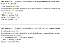 Refurb Store : MacBook Air dès 719€, MacBook Pro Retina 13″ dès 1099€, iPad mini dès 316€