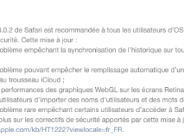 Safari 8.0.2 disponible pour Yosemite, v 7.1.2 pour Mavericks, v 6.2.2 pour Mountain Lion