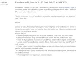 Apple relâche une nouvelle bêta d’OS X Yosemite 10.10.3
