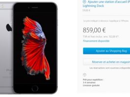 iPhones 6s Plus : Toutes les versions passent à une livraison sous 3 à 4 semaines