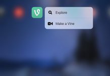Vine supporte maintenant les raccourcis 3D Touch
