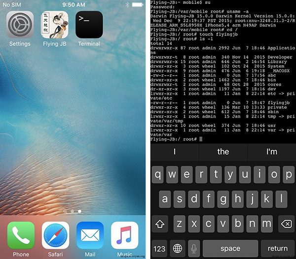 flying-jb-demonstration-video-du-jailbreak-ios-9-2-1