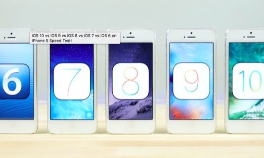 Speed Test iPhone 5 : iOS 10 un peu à la traîne derrière iOS 9 / iOS 8 / iOS 7 et iOS 6