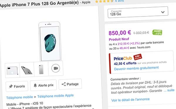 Bons Plans Priceminister : iPhone 7 Plus (32 / 128 / 256Go), et iPhone 7 128Go + bons d’achat