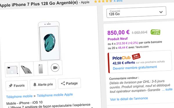 Bons Plans Priceminister : iPhone 7 Plus (32 / 128 / 256Go), et iPhone 7 128Go + bons d’achat
