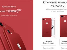 Les iPhone 7 et 7 Plus ont droit à la déclinaison RED