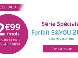 Bouygues prolonge son forfait illimité B&You 20Go à 2,99€