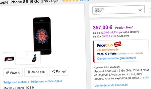 Bons Plans Priceminister : iPhone 6 64Go à 304€, iPhone SE 16Go à 357€ (+ bons d'achat)