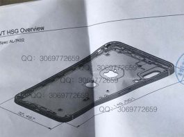 iPhone 8 : un autre schéma montre le double capteur à la verticale et Touch ID au dos