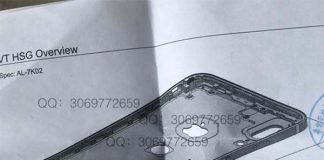 iPhone 8 : un autre schéma montre le double capteur à la verticale et Touch ID au dos