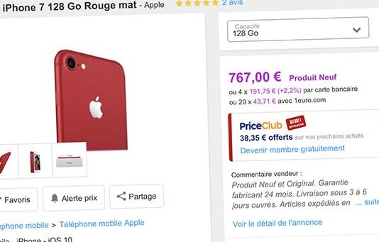 Bons Plans Priceminister : iPhone 7 256Go, iPhone 7 Plus 32Go, iPhone 7 RED 128Go et plus Bons Plans Priceminister : iPhone 7 256Go, iPhone 7 Plus 32Go, iPhone 7 RED 128Go et plus