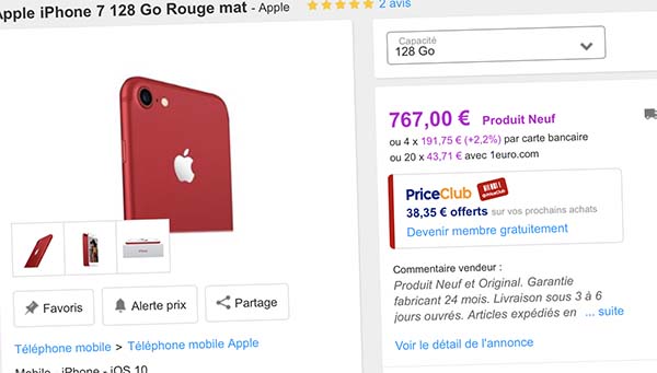 Bons Plans Priceminister : iPhone 7 256Go, iPhone 7 Plus 32Go, iPhone 7 RED 128Go et plus