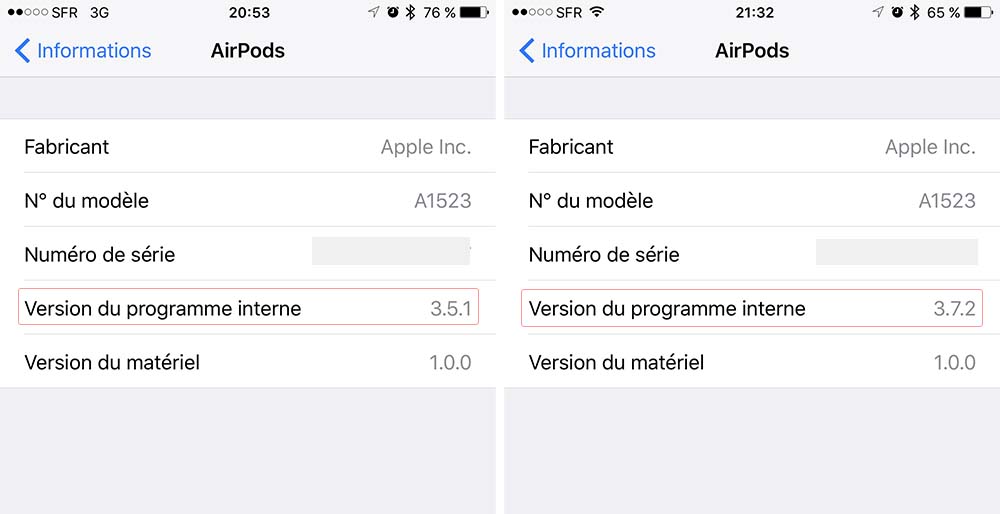Les AirPods ont droit à une mise à niveau vers la version 3.7.2
