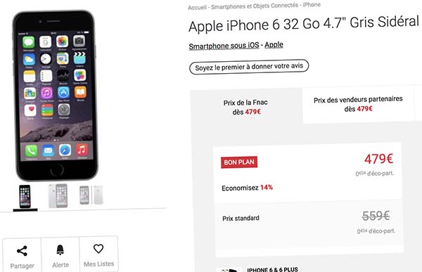 L'iPhone 6 32Go débarque en France à la Fnac et chez Darty