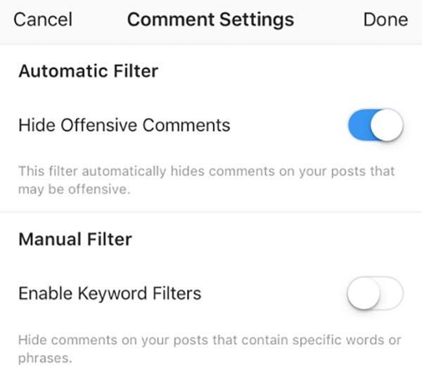 Instagram intègre le blocage automatique des commentaires offensifs