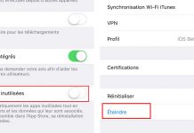 iOS 11 - Désinstallation des apps inutiles et un nouveau bouton Éteindre