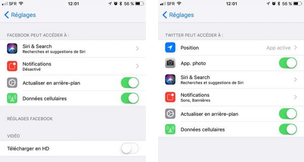 iOS 11 - Facebook et Twitter en natif, c'est fini !