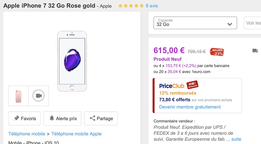 Bon Plan Priceminister : iPhone 7 32Go à 589€, iPhone SE 32Go à 323€ + bons d’achat