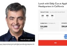 Charitybuzz : un nouveau déjeuner avec Eddy Cue est aux enchères