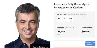 Charitybuzz : un nouveau déjeuner avec Eddy Cue est aux enchères