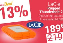 MacDeal : le disque dur LaCie Rugged Thunderbolt 2 To à seulement 189€