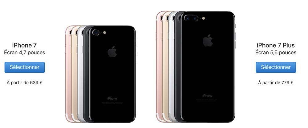iPhone 7 / 7 Plus : baisse de prix, et une version 32Go pour le Noir de Jais !