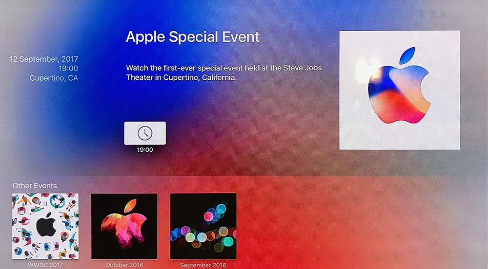 Keynote iPhone 8 : l'évènement s'affiche maintenant sur l’Apple TV