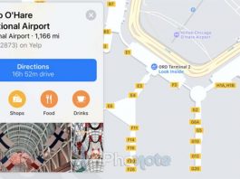 Les cartes internes des aéroports américains arrivent dans Apple Plans