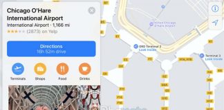 Les cartes internes des aéroports américains arrivent dans Apple Plans