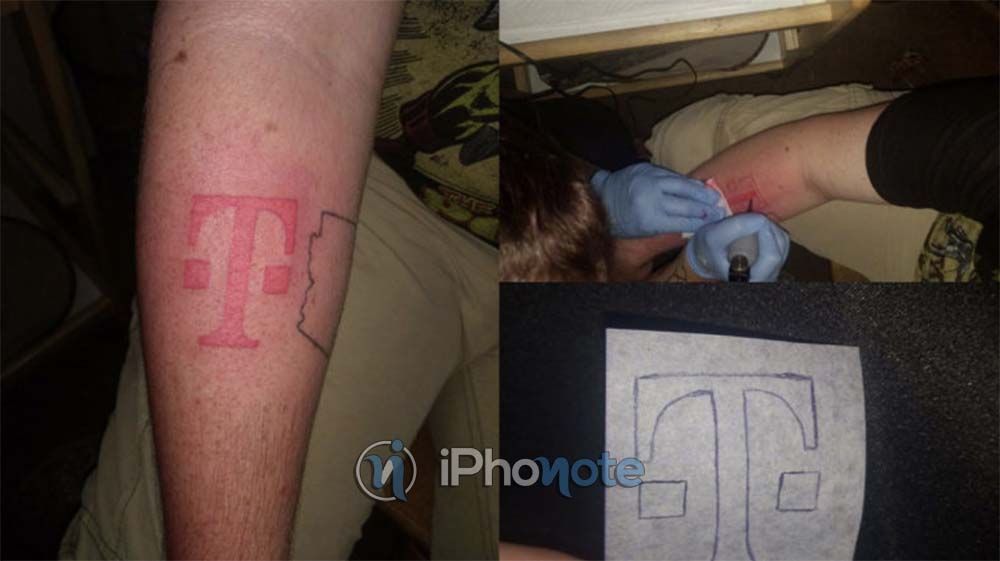 Il se fait tatouer le logo de T-Mobile sur le bras en échange d'un iPhone 8