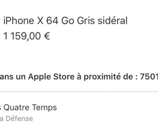Des iPhone X 64 Go gris sidéral disponibles en Apple Store sur Paris