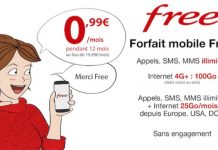 Promo : forfait Free Mobile 100 Go + appels/SMS/MMS illimités à 0,99€/mois pendant un an