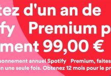 Spotify offre un abonnement annuel premium pour 99 €