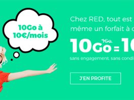 SFR RED : forfait à 10€/mois incluant 10Go d’Internet à vie