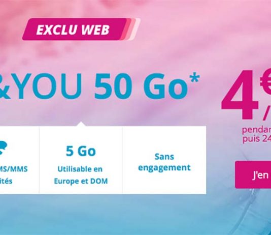 🔥Promo : Bouygues prolonge sa Série Spéciale B&You 50Go à 4.99€/mois
