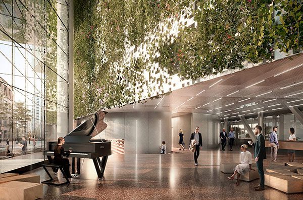 Bureaux Apple dans une tour futuriste à Vancouver