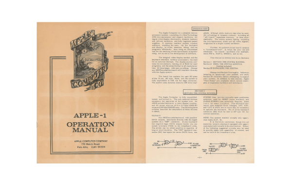 manuel de l'Apple I (1976)