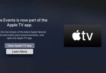 L’app Apple Events intègre l’application « Apple TV » sur tvOS