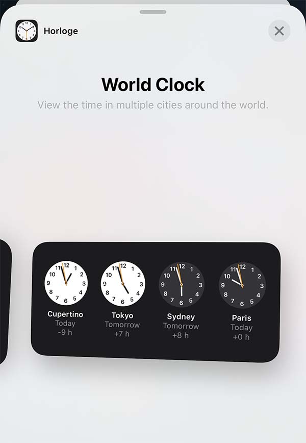 Horloge iOS 14 bêta 3