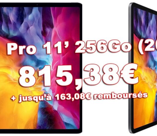 🔥 Promo 24h : iPad Pro 11′ 256Go (2020) 815€ au lieu de 1009€ + jusqu’à 163 remboursés Promo Ipad Pro 11 256go 2020 815e